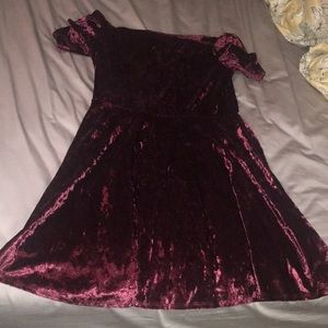 Maroon velvet dress